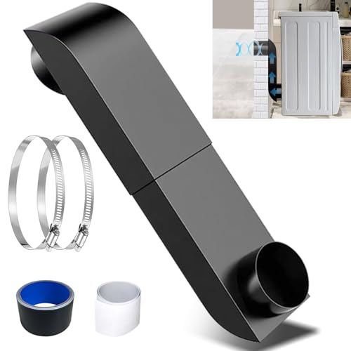 Stainless Steel Adjustable Periscope Dryer Vent Kit (9.5-14.5) - Low Profile 4 Inch Telescoping Duct for Tight Spaces - Flat & Slim Universal Fit for Whirlpool- Fire-Safe Offset Design