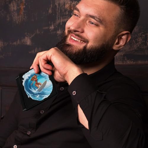 Ocean Surfing Woman Bifold Wallet PU Leather Front Pocket Slim Credit Card Holder Coin Purse for Women Men4