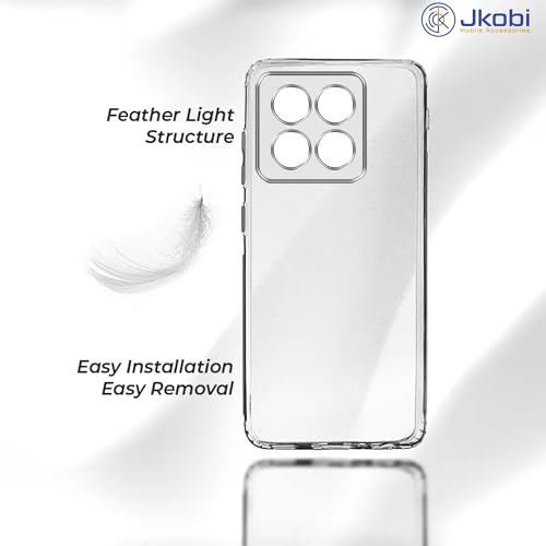 Image of Jkobi Back Cover for Xiaomi MI 14 (Silicone Clear Shockproof Case with Camera Protection | Soft and Flexible | Transparent)