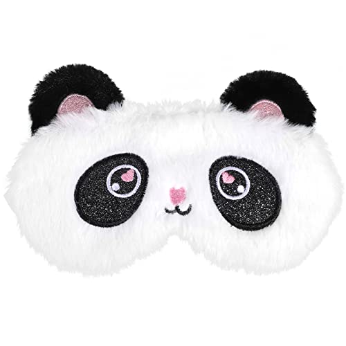 Hemiks Antifaz para Dormir Niños, Felpa Máscara de Sueño Animados Bonitos Antifaz Dormir Transpirable para Viajes Siesta Infantil Adultos (Panda)