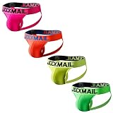 JOCKMAIL 4PCS/Pack Mens Underwear Jockstraps Comfort Mens Jock strap Breathable Mens Jockstrap (XXL,