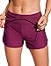 CRZ YOGA Classic Fit Dolphin Board Shorts for Women 3'' - High Waisted Beach Swimwear Bottoms Bathing Trunks with Liner Fuchsia Medium