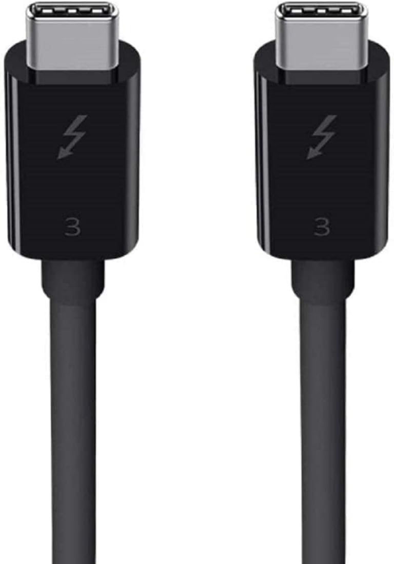 Belkin F2CD084BT0.8MBK Thunderbolt 3 Cable, High Speed 40Gbps 100W Output, 5K / Ultra HD Support, 0.8m, Black