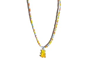 Cute Colorful Resin Gummy Bear Pendant Necklace