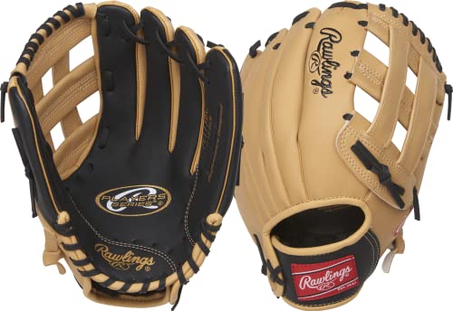 Rawlings | PLAYERS Series T-Ball & Youth Baseball Glove | Left Hand Throw | 11.5' | Camel/Black
