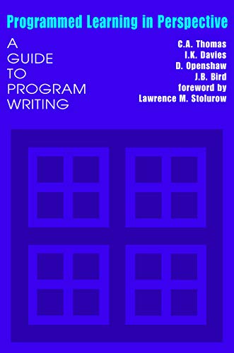 Programmed Learning in Perspective: A Guide to Program Writing