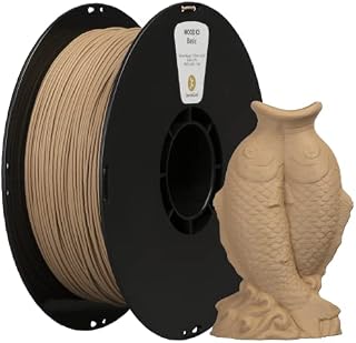 kexcelled WOOD PLA Filament, 1,75mm +/- 0,03mm, Woodgrain, Wysoka Zawartość Włókien Drzewnych, Pasuje do Większości Drukarek FDM, Szpula 1kg(2,2funta), Żółty