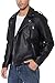 Fahsyee Leather Jackets for Men, Faux Bomber Jacket Mens Motorcycle Lapel Zip-Up Belt Slim Fit Biker Coat Black M