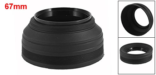 Amazon | uxcell レンズフード 折りたたみ 3-ステージ ねじ径67mm