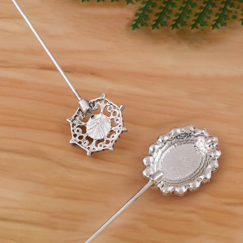 Image of Alilang 2Pcs Classic Hat Pins for Women and Lapel Brooch Set Vintage Style Decorative Stick Pins for Hats Suits Scarves Fitted Hats to Keep Hat in Place