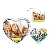 gnoce personalizzato foto charm bead 925 sterling silver cuore ciondoli personalizzati per bracciali/collane ragazze donne festa della mamma (foto-4)