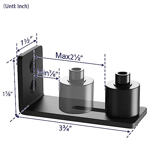 Smartstandard Sliding Barn Door Bottom Adjustable Floor Guide Roller, Black Powder Coated, Wall Mount System, Smoothly And Quietly, Fit Door & Window & Cabinet #TOP4
