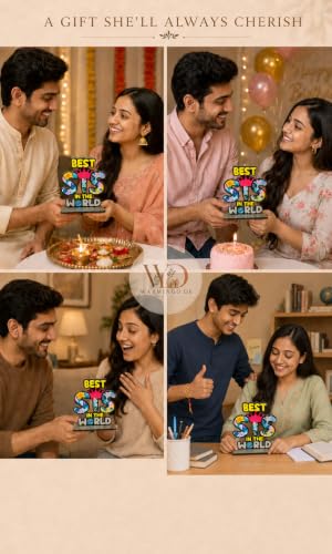 Image of WARMINGO DE Best Sister in The World Table Decor Gift for Sister