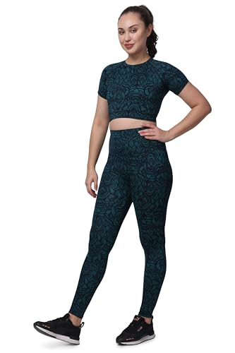 Image of SPLORR Premium Tights and Bra High Waist Stretchable Gym Tights Leggings Gym wear /Active Wear Yoga Pants Zumba /Dance Womens Workout Gym Tight Stretchable Workout Yoga Gym and Sports Bra Set