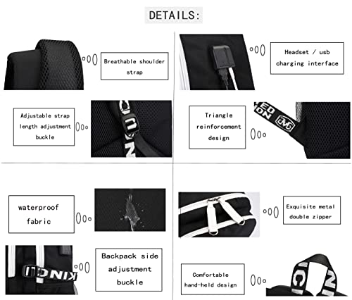 Timmor Magic Anime Jujutsu Backpack With Usb Charging Port, School Bookbags Over 8 Years Old.(Black1) #TOP4