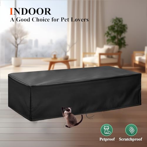 【2025 Upgraded Fabric】Saking Pool Table Cover, 6/7/8/9 Ft Heavy Duty Billiard Table Cover Indoor & Outdoor, Waterproof & Tearproof, 113" L x 61" W x 32" H, (9 Feet, Black) - Image 4