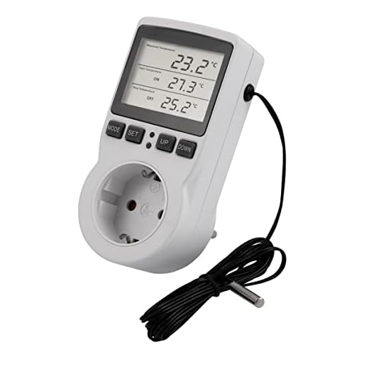 MC POWER - Digitales Steckdosen-Thermostat mit Fühler | TCU-441 | Temperaturregler mit Steckdose, Kabel + wasserfester Außenfühler für Gewächshaus, Aquarium, Kühlschrank