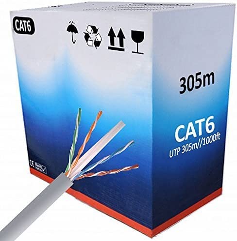 Splinktech® 305 Meters Premium CAT6 Ethernet Cable RJ45 LAN UTP Network Cable upto 1 Gigabit 10/100/1000 Mbps Compatible with Cat5 Cat5e Cat6 Switch/Router/Modem/Patch