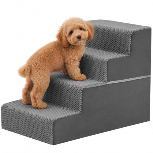 Image of NEWBULIG 4-Step Dog Stairs, 18 inch H Dog Steps for Sofa and Chair, Standard
