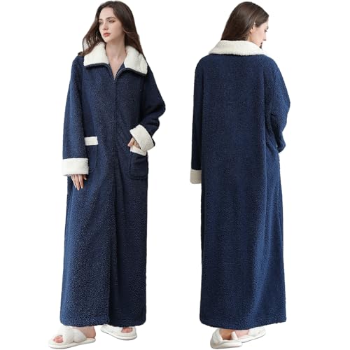 Peignoir long grande taille zippé pour stopper le froid hiver