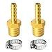 Tailonz Pneumatic Brass Hose Barb Fitting -1/4 Inch Barb to 1/4 Inch Male NPT Adapter (10Pack)