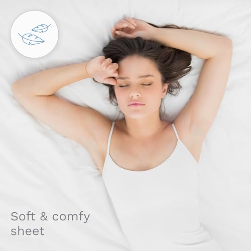 Drap-housse en jersey coton blanc king size 200x150 cm sans repassage - 7
