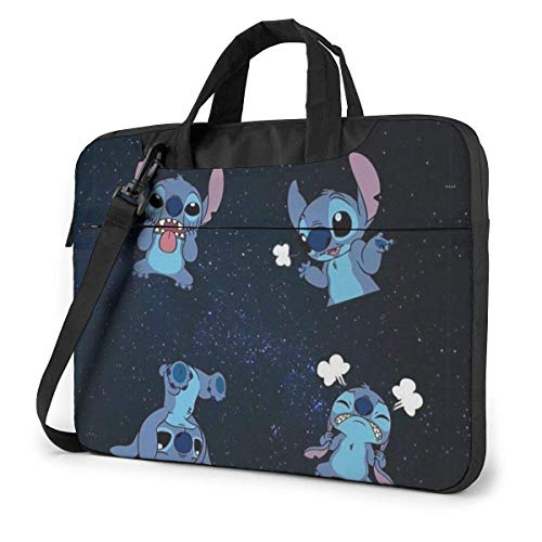 Lsjuee 15,6 Pouces Sacoche pour Ordinateur Portable Stitch Porte-Documents pour Ordinateur Portable Épaule Messenger Bag Housse Cover