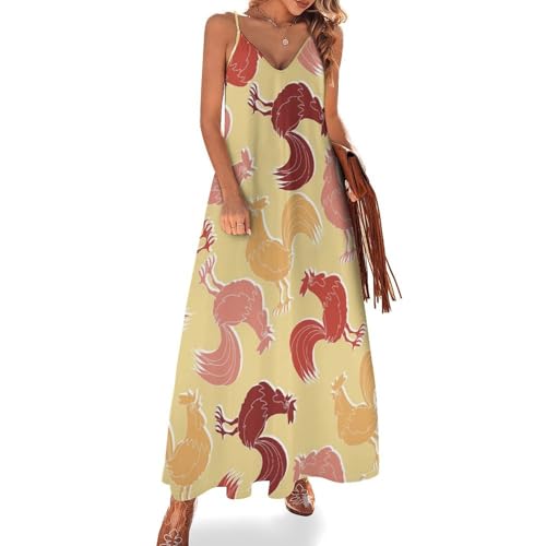 Robe longue d'été coupe maxi col V une silhouette raffinée sans manches