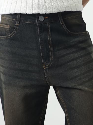 Image of Urbano Fashion Men's Straight Fit Heavy Washed Jeans Stretchable