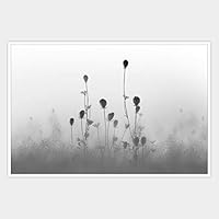 SIGNWIN Framed Canvas Wall Art Black and White Flower Canvas Prints Home Artwork Decoration for Living Room,Bedroom - 16