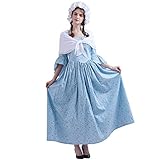 GRACEART Pioneer Colonial Women Costume Prairie Dress Light Blue size-10