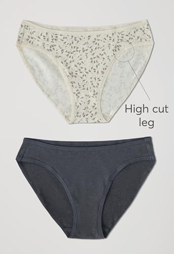 Image of Pact Women's Organic Cotton Bikini Underwear, Classic Fit Panties with High Cut Leg
