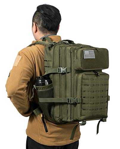 Image of QT&QY 25L /45L Military Tactical Backpack For Men Molle Daypack 3 Day Bug Out Bag Hiking Rucksack With Bottle Holder