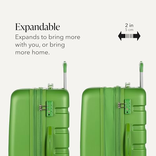 Image of SwissGear 7366, Green, Checked-Medium 23-Inch, Signature Hardside Expandable Luggage With Spinner Wheels