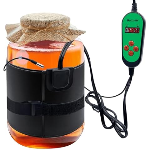 Ensayeer Upgraded Premium Kombucha Heating Wrap, Digital Temperature Control, Timing Function, Fits 1 to 3 Gallon Fermenter Vessels Cover