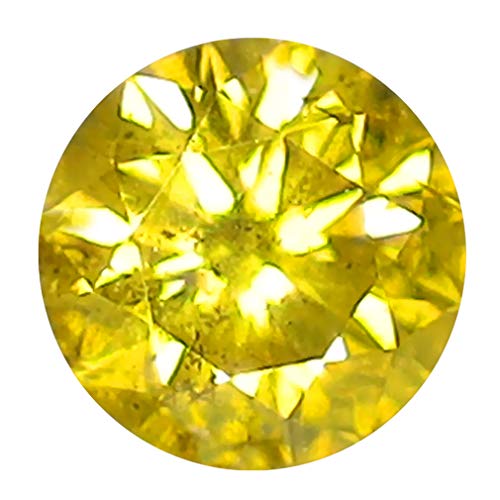 Diamant jaune vif 0,30 carat rond 4,3 mm clarté SI pour bague de fiançailles