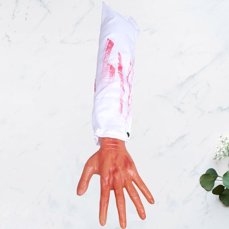 Miniatura 7 de ABOOFAN 2 piezas de accesorios de truco, prótesis de mano falsa para Halloween, brazo roto de mano falsa para Halloween, manos falsas para