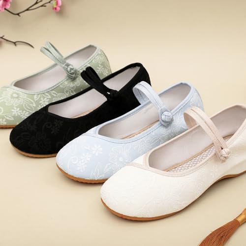 Slip On Shoes Vintage Womens Flats Buckle Embroideried Mary Janes2