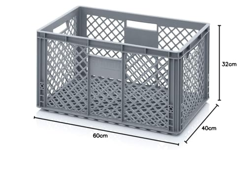 Auer Packaging Eurobehälter 60 x 40 x 32 durchbrochen - Bäckerkiste EO 64/32 Brotkiste Aufbewahrungsbox 60x40x32 Lagerkiste Transportbox Box für Obst Gemüse Brot