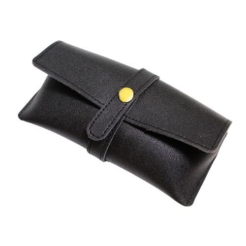 Image of Personalized Leather Goggle Cover | Custom Name | Unisex Faux Leather Eyewear Case with Button Closure | Travel-Friendly & Durable Sunglasses Holder for Men & Women
