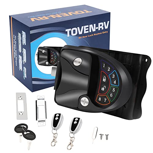 Big Sale TOVEN RV Keyless Entry Door Lock, Camper Trailer Electric Keyless Entry Door Locks with 2 Key Fobs and Backlit Keypad, Zinc Alloy RV Lock Keyless Entry with Deadbolt and Silent Mode Big Sale TOVEN RV Keyless Entry Door Lock, Camper Trailer Electric Keyless Entry Door Locks with 2 Key Fobs and Backlit Keypad, Zinc Alloy RV Lock Keyless Entry with Deadbolt and Silent Mode
