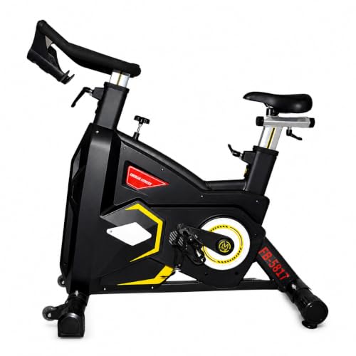 Image of Gym Bike with 26KG Flywheel, Heavy Duty Transformer Spinning bike for Home & Gym, Adjustable Seat & Handlebar Exercise cycle, Friction Resistance, Indoor Cycling Bike 200Kg Capacity (Black)