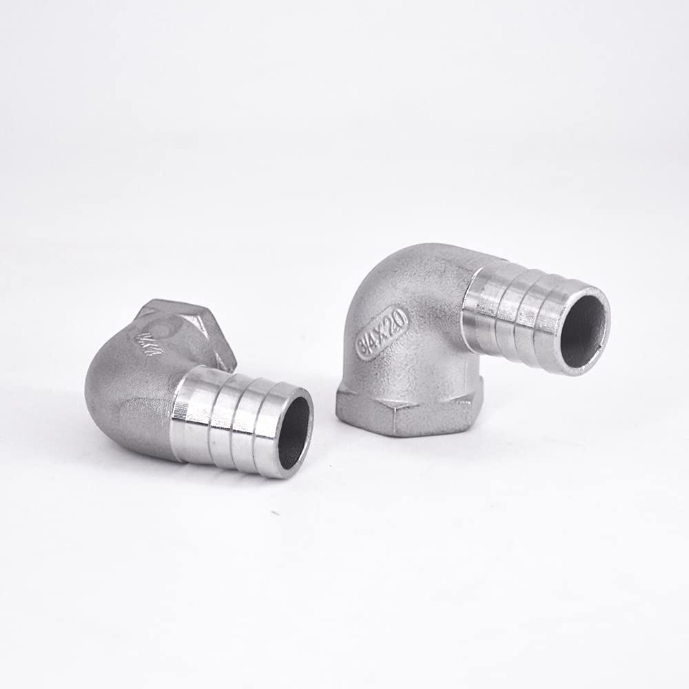 Raccord pour tuyau d'arrosage， Connecteur de raccord de tuyau en acier inoxydable 1/4, 3/8 "1/2" 3/4 "1" -2 "BSP femelle 8 10 12 13 15 20 25-50mm, coude à 90 degrés 304(3L8 BSP 12MM-ELBOW)