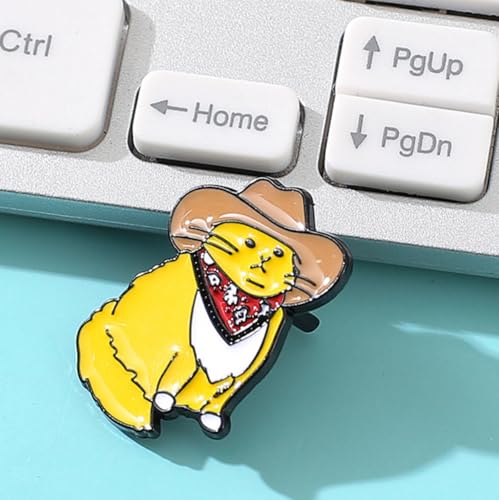 Image of Cat Pin Cat Brooch Brooches for Women Cartoon Cute Creative Enamel Alloy Cat Brooch Ladies Animal Kitten Brooch Lapel Pin Dress Accessories Holiday Birthday Christmas Brooch
