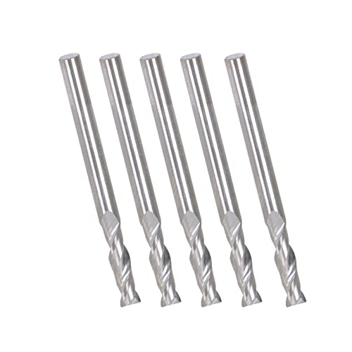 Image of 1 /8 Inch Milling Cutter 2 Slot Carbide End Milling Cutter Suitable for Aluminum Cutting Non-Ferrous Metal Cutting 5 Pieces