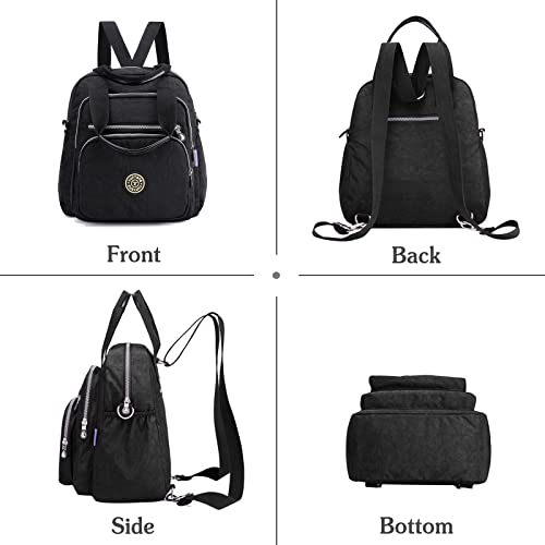 Image of Casual Backpack Women Shoulder Bag Ladies Crossbody Bag Nylon Handbag Girl Daypack for Work Travel Daily Use