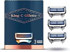 King C. Gillette Lamette per Rasoio di Sicurezza, Confezione da 3 Ricambi, con Rifinitore di Precisione e Struscia Lubrificante
