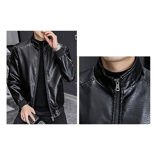 Chaqueta de cuero para hombre con forro polar miniatura 5