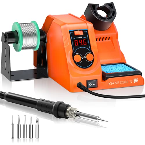 Soldering Iron Station Kit, Soldering Station w/ 392℉~896℉ Adjustable Temperature (C/F),10-Min Sleep Mode, LED Display Digital Soldering Iron Kit, Fast Heating Up