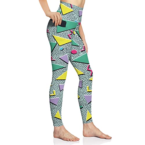 Ismv 80S Women's Yoga Pants Retro 90S Neon Tummy Control Leggings High Waisted Yoga Pants Workout Yoga Leggings With Pocket Xl #TOP1